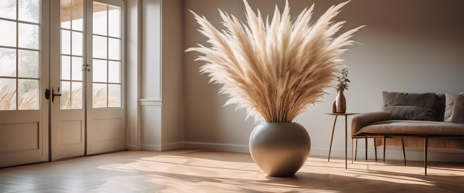 Pampas grass floor arrangement