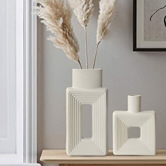 LZV Ceramic Pampas Grass Vase